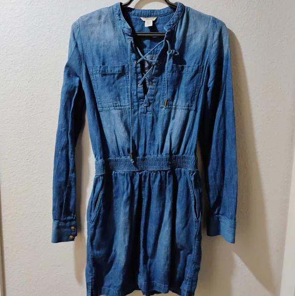Guess Denim Long Sleeve Dress - Picture 3 of 7